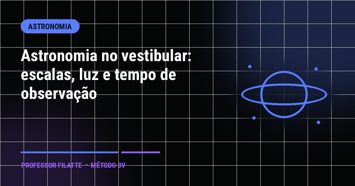 Astronomia no vestibular: escalas, luz e tempo de observação