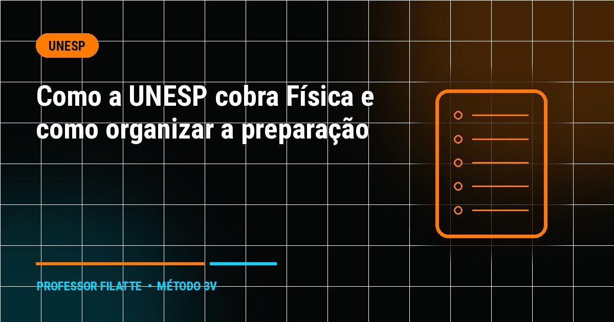 Como a UNESP cobra Física e como organizar a preparação