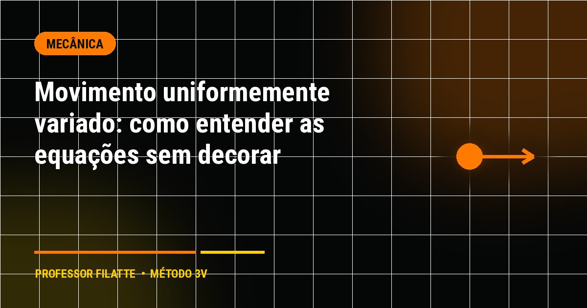 Movimento uniformemente variado: como entender as equações sem decorar