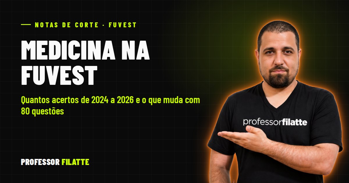 Nota de corte de Medicina na Fuvest: quantos acertos (2024 a 2026) e o que muda com 80 questões