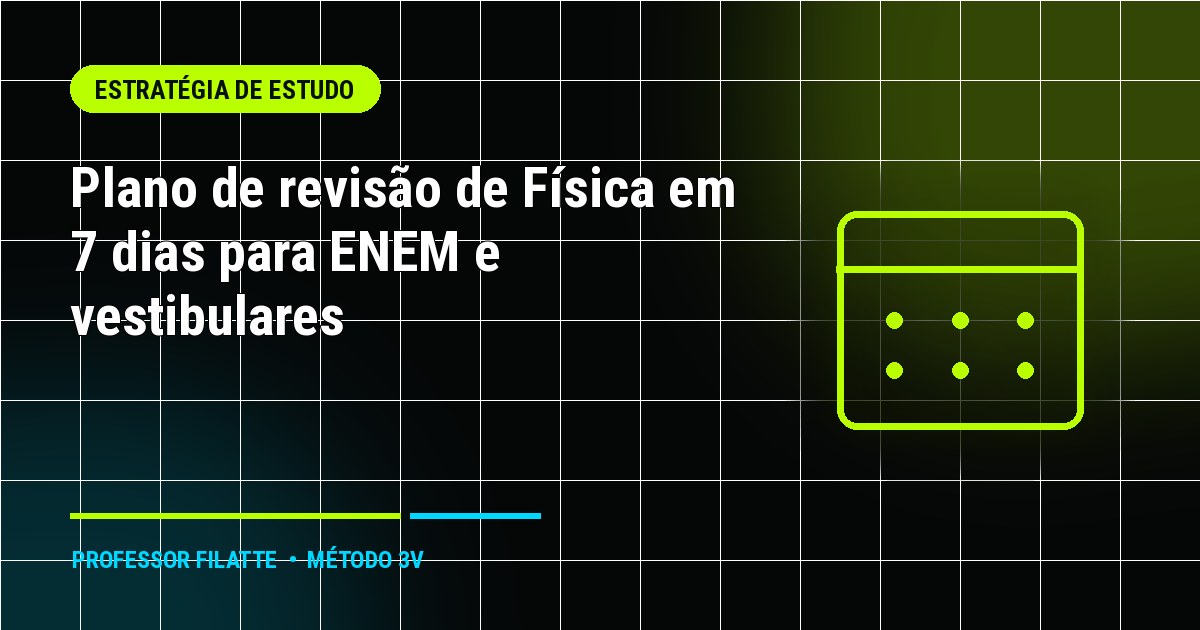 Plano de revisão de Física em 7 dias para ENEM e vestibulares